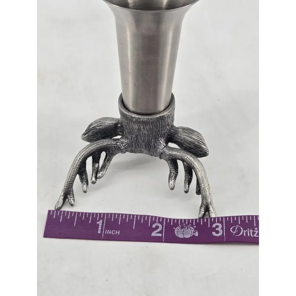 Vtg Jägermeister Deer Head Pewter Shot Glass 3.5” Hunting Stag Barware Germany